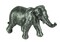 Antique Silver Finish Walking Trunk Up Elephant Statue